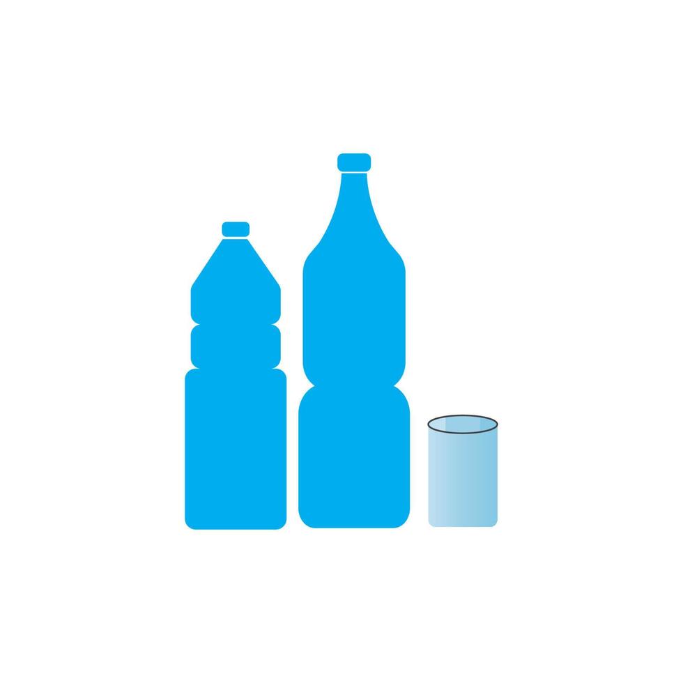 plastic fles en glas vector icon