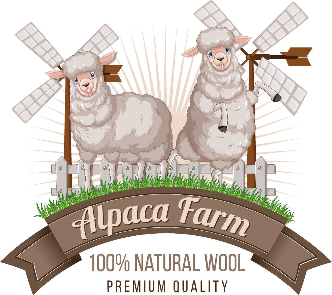 alpaca boerderij-logo voor wolproducten vector