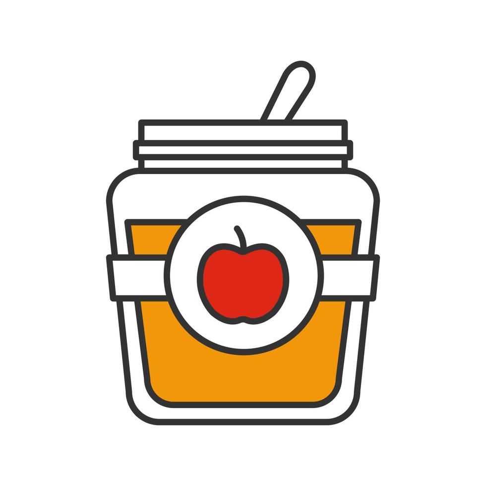 appel jampot kleur icoon. fruit bewaren. geïsoleerde vectorillustratie vector