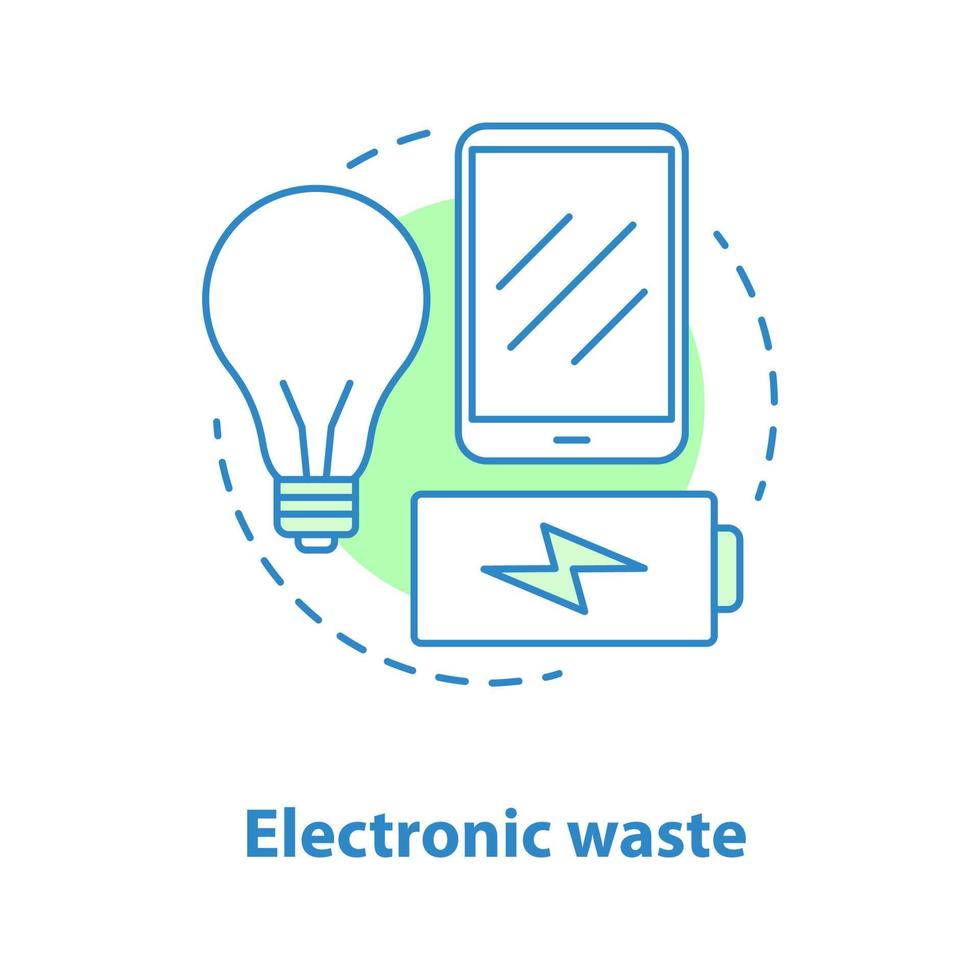 elektronisch afval concept icoon. weee idee dunne lijn illustratie. e-afval. vector geïsoleerde overzichtstekening