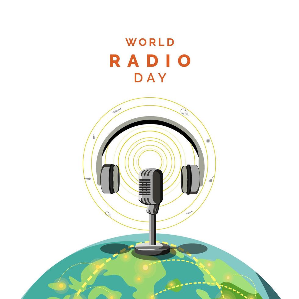 wereld radio dag vectorillustratie vector