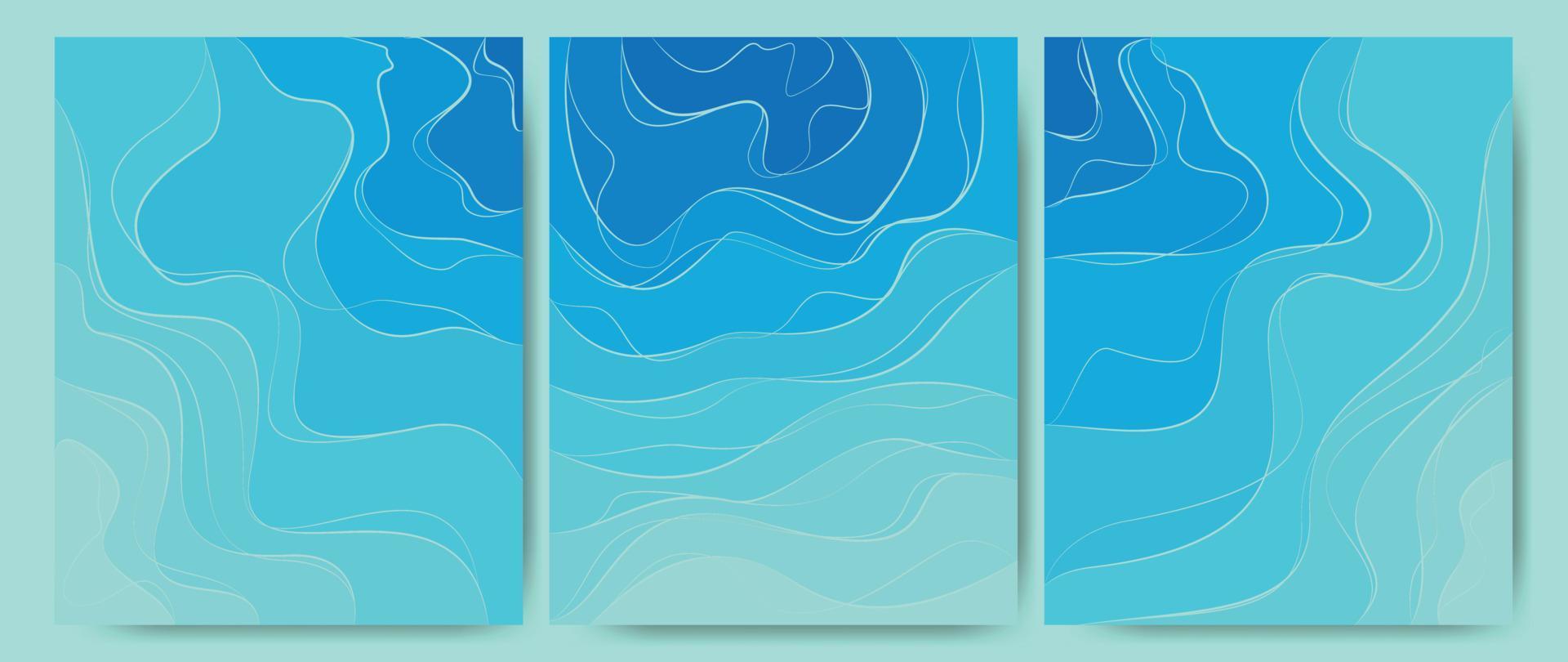 abstracte achtergrond van zee golven, oceaanwater, rivieren, meren. sjabloontextuur aqua met een patroon van golvende lijnen. geweldig voor covers, textiel prints stoffen, wallpapers. vectorillustratie. vector