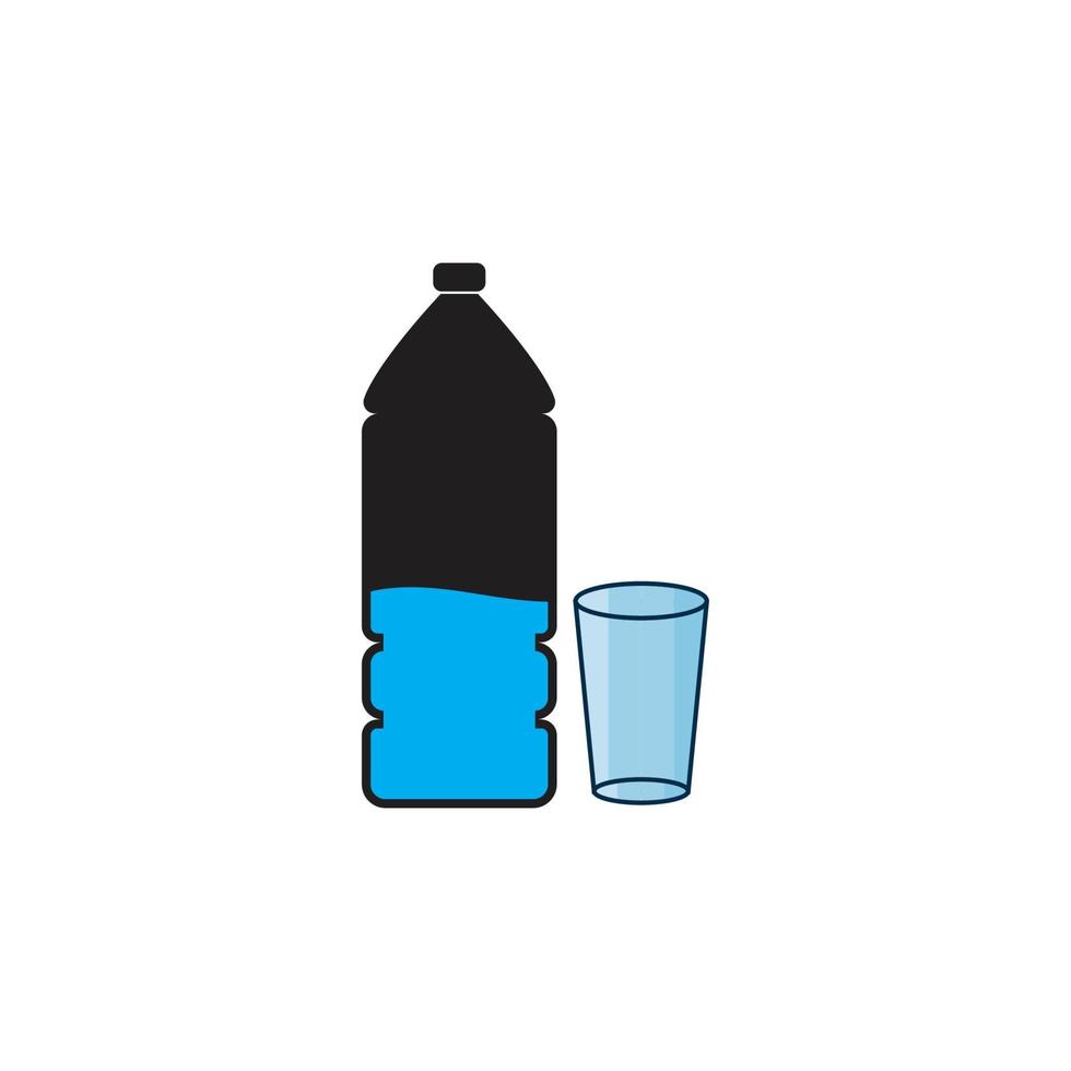 plastic fles en glas vector icon