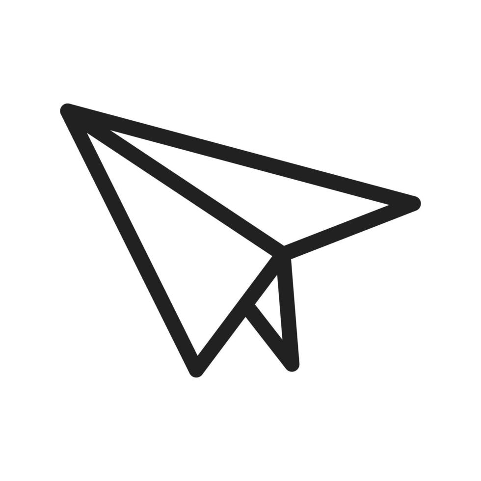 papier vliegtuig lijn icoon vector