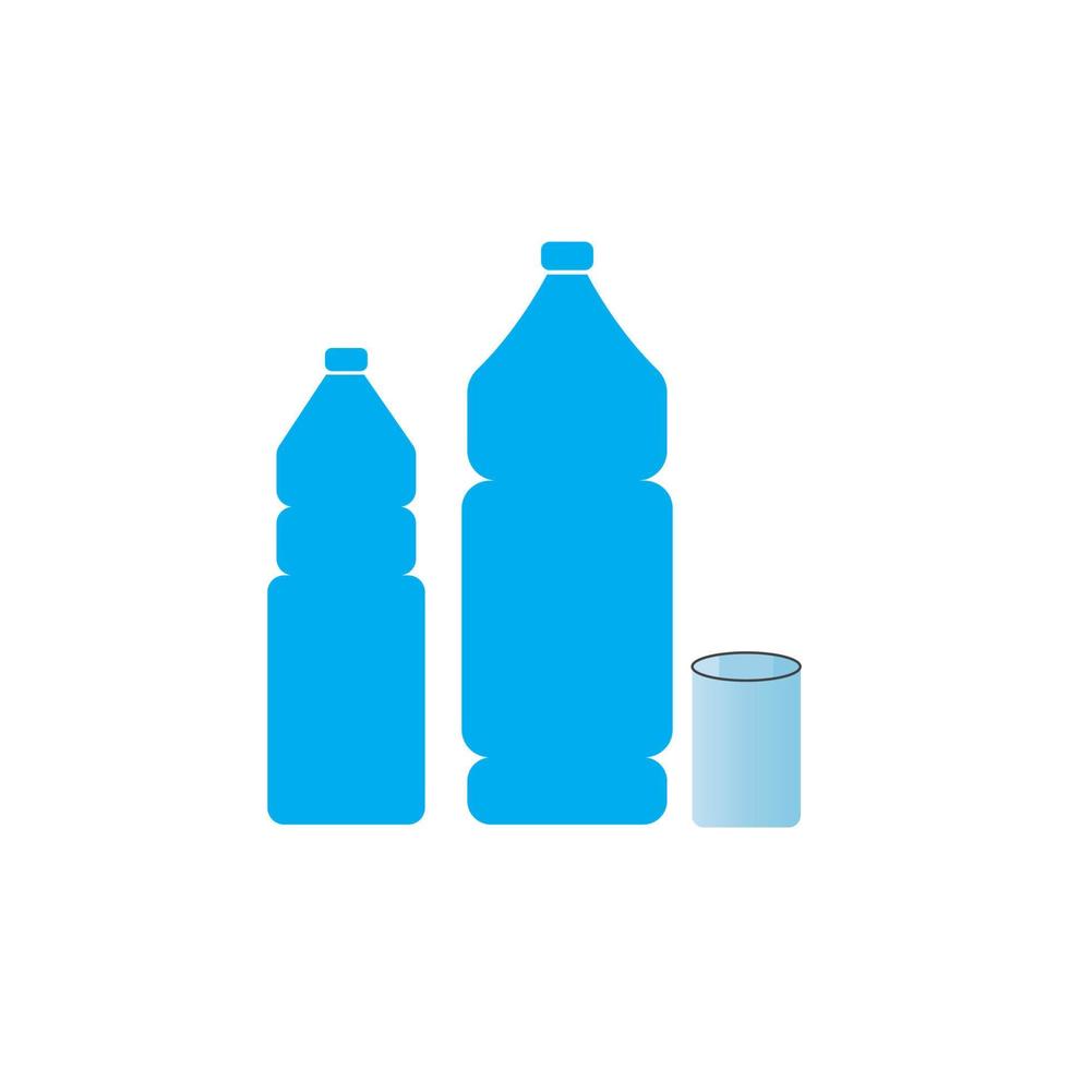 plastic fles en glas vector icon