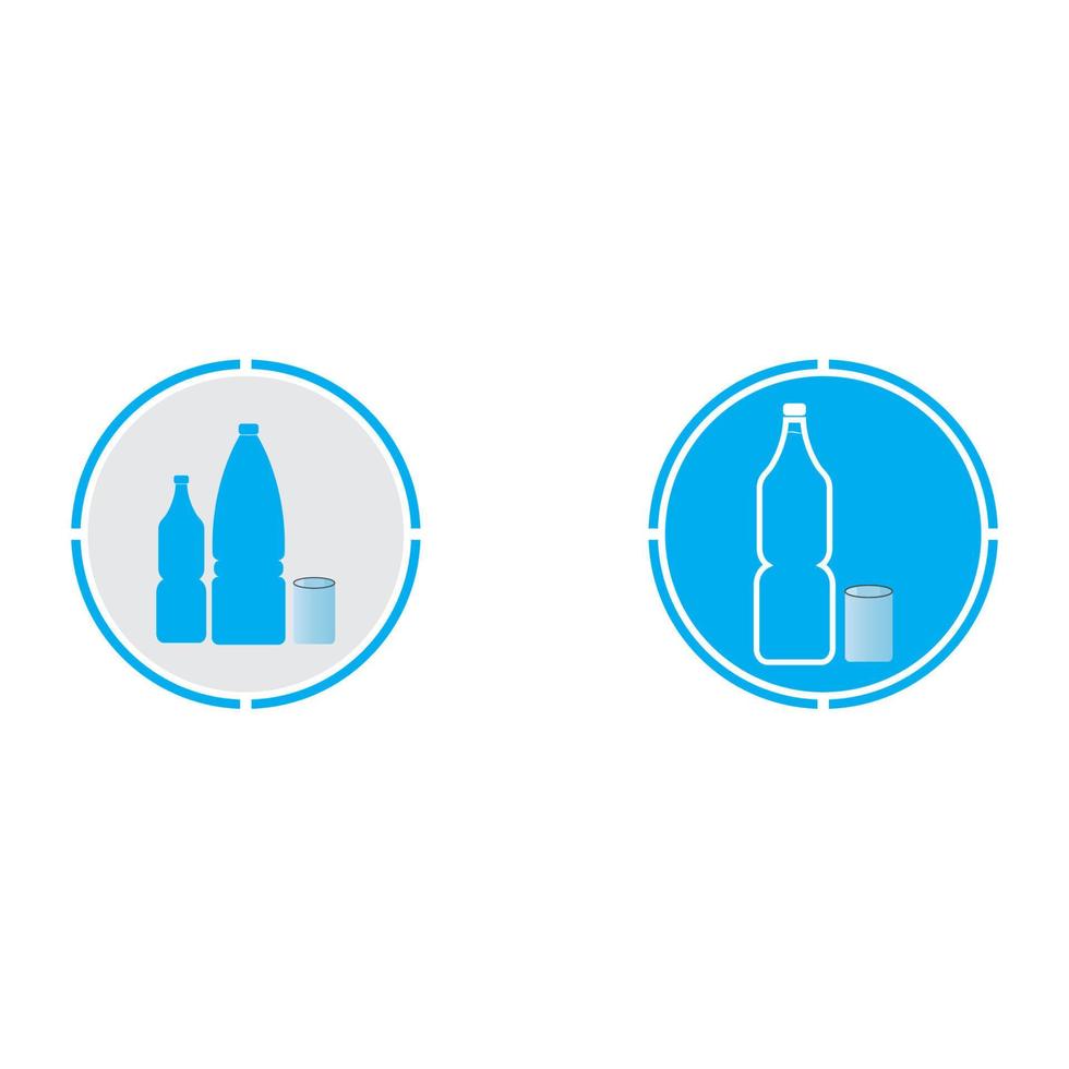 plastic fles en glas vector icon