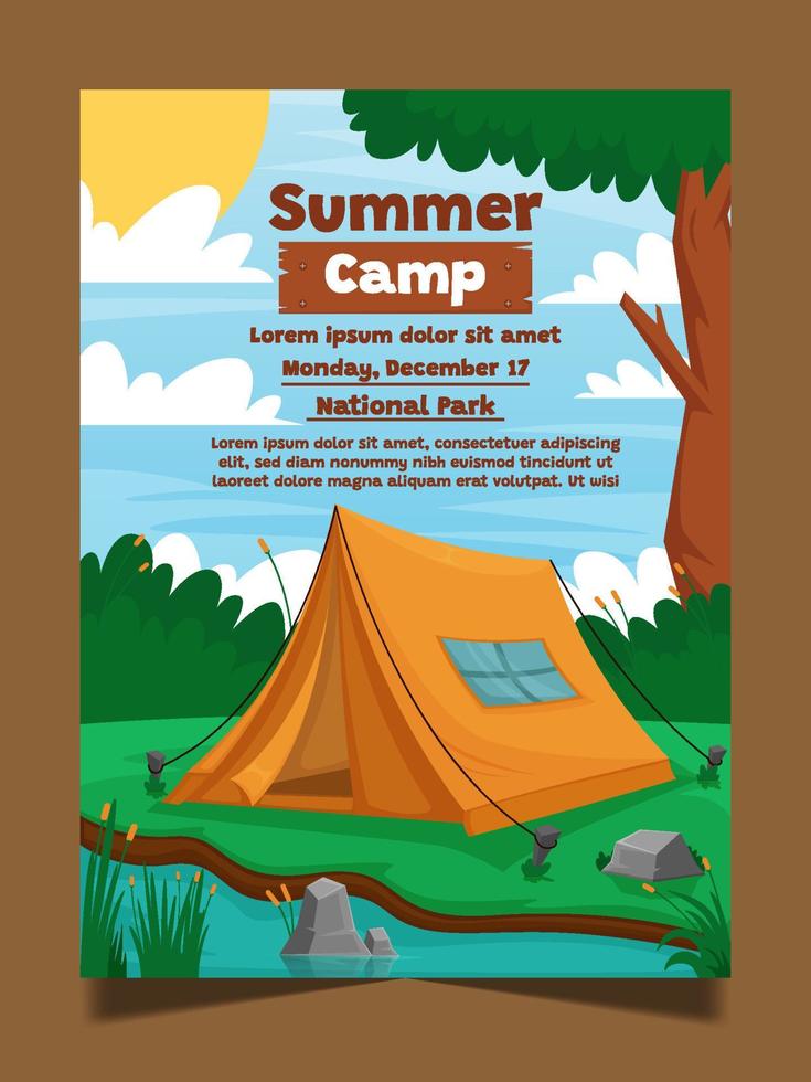 zomerkamp poster vector