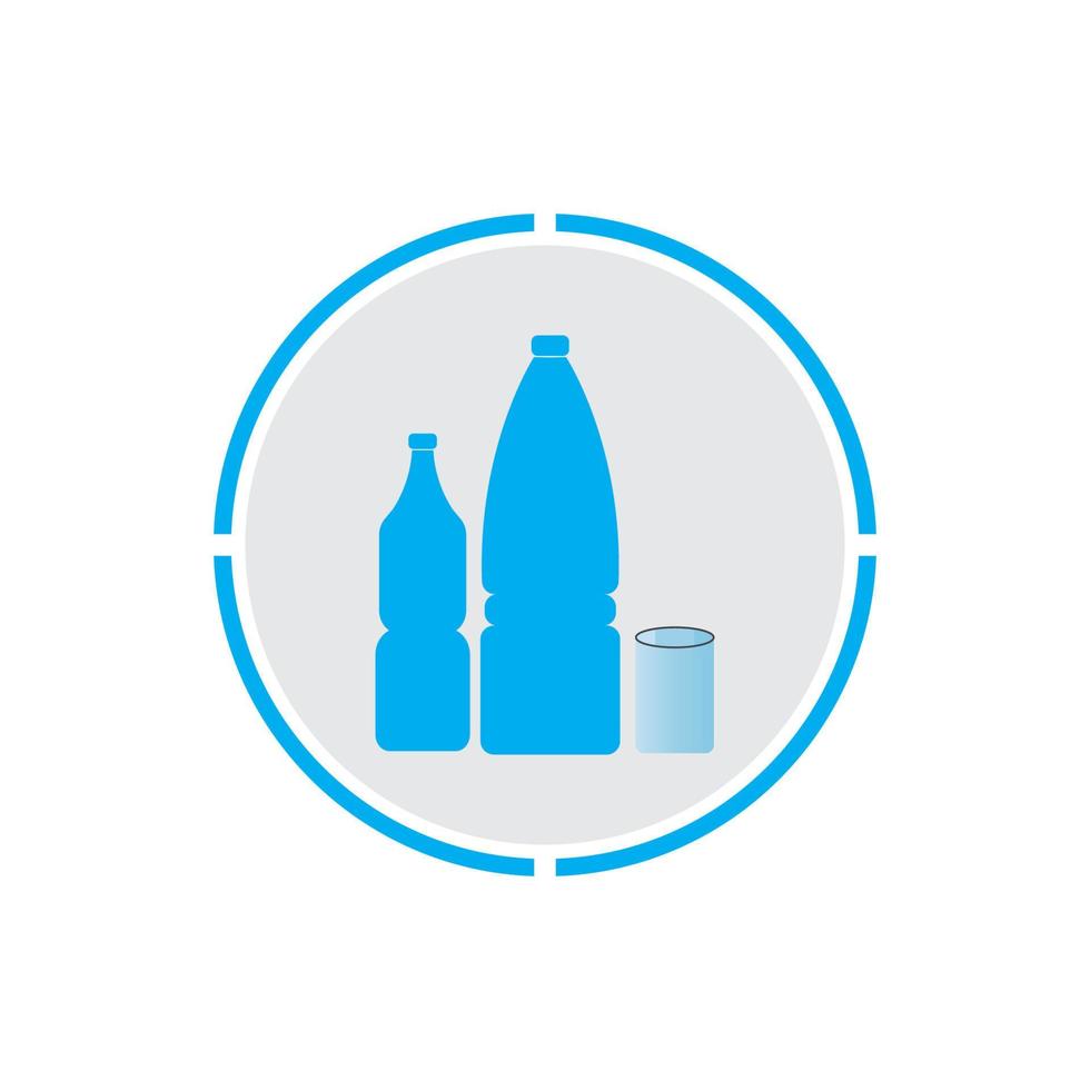 plastic fles en glas vector icon