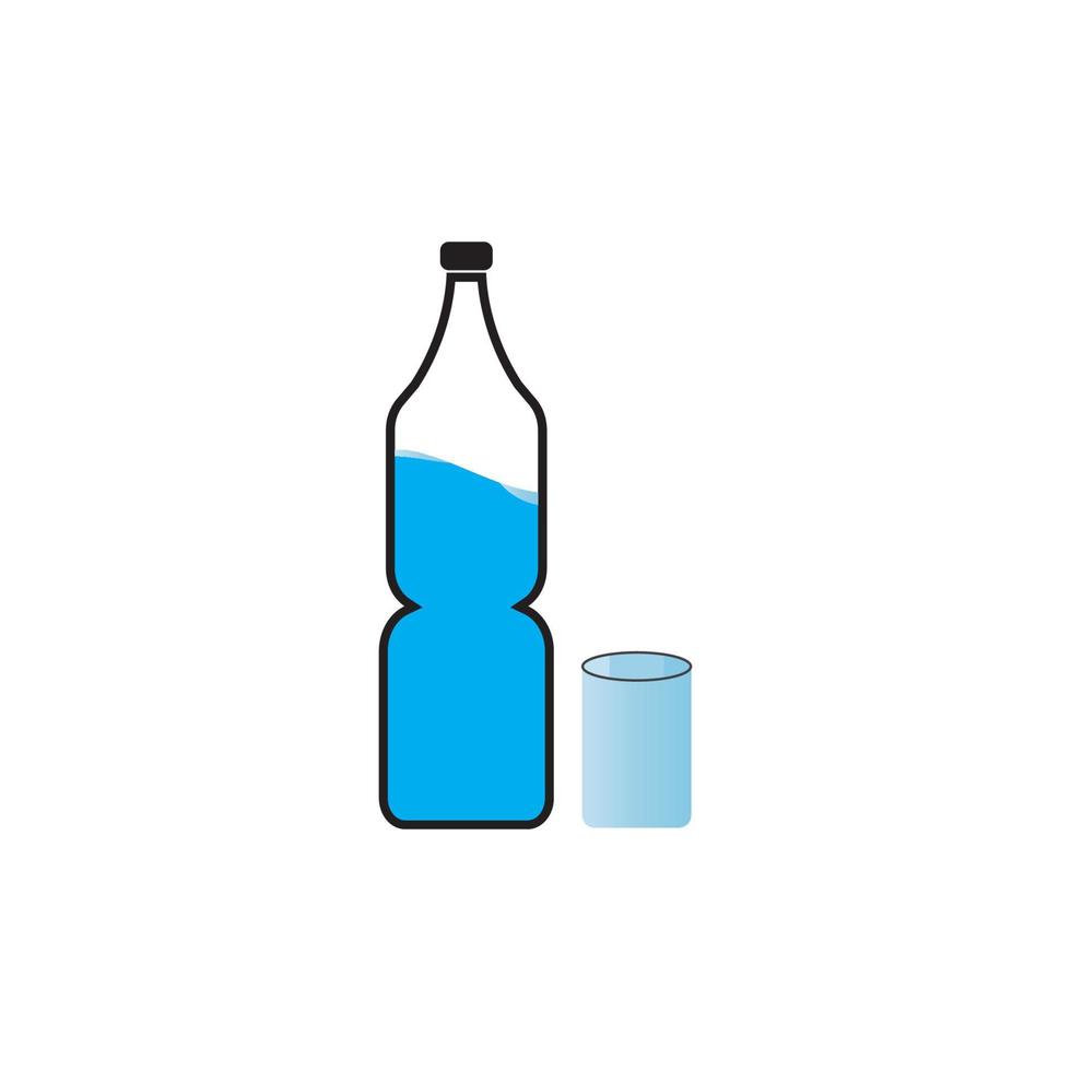 plastic fles en glas vector icon