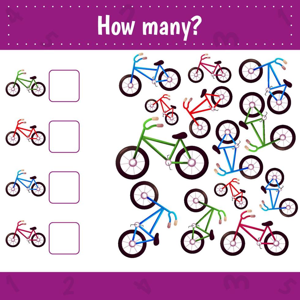 hoeveel fietsen zijn er. vector