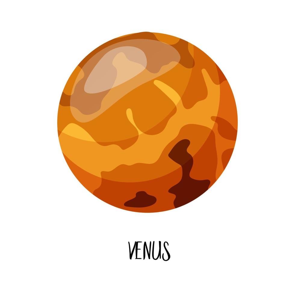 cartoon planeten van het zonnestelsel. Venus. vector