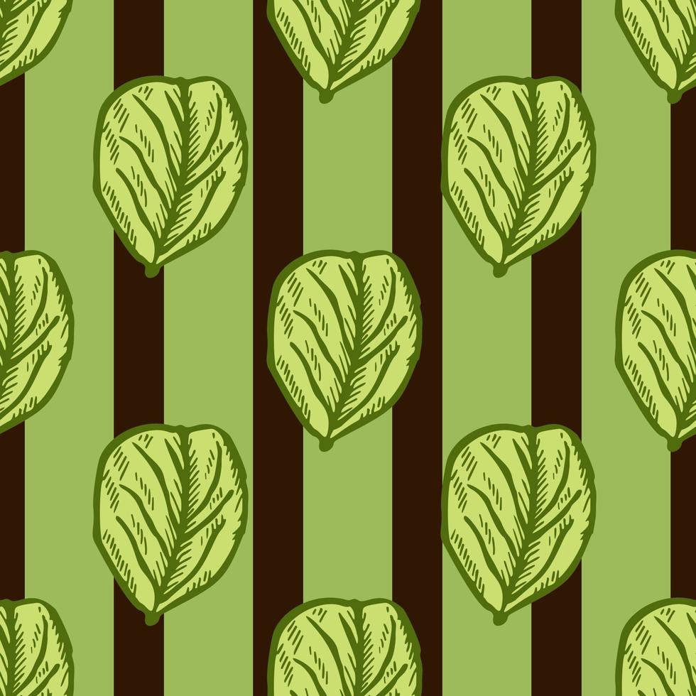 naadloze patroon gegraveerde boombladeren. vintage botanische achtergrond met gebladerte in de hand getekende stijl. vector