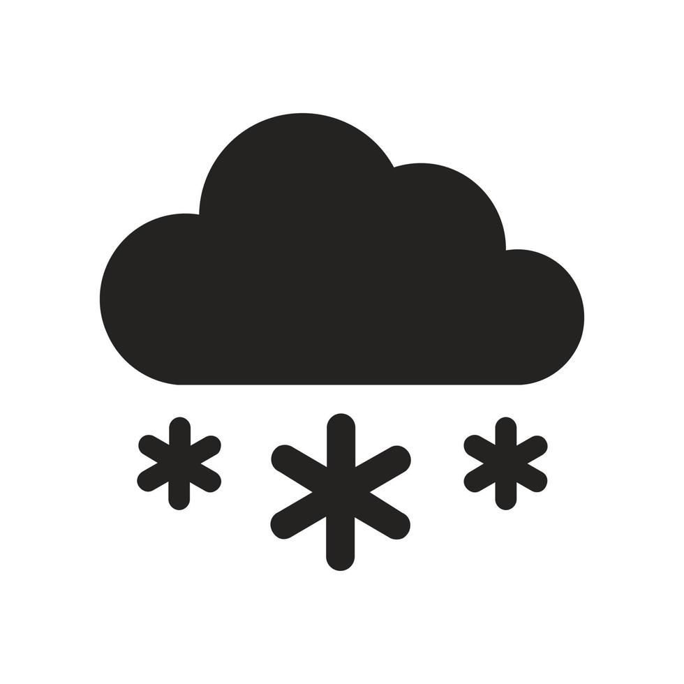 sneeuwt wolk pictogram illustratie, weer, klimaat, vector design.