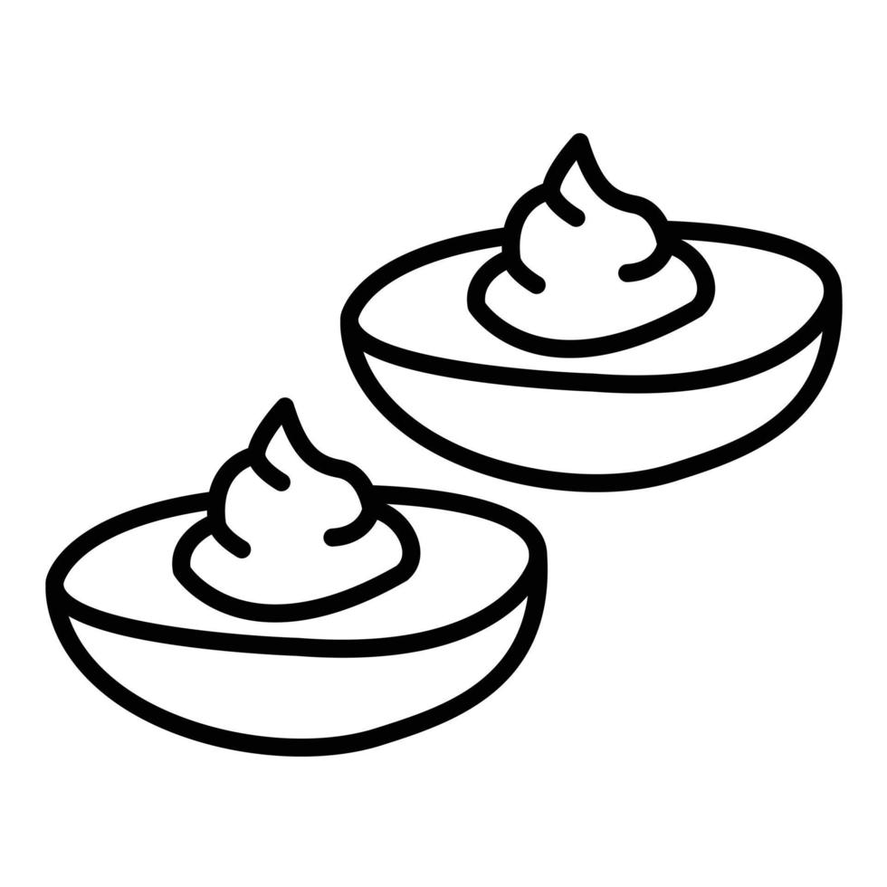 deviled eggs lijn icoon vector