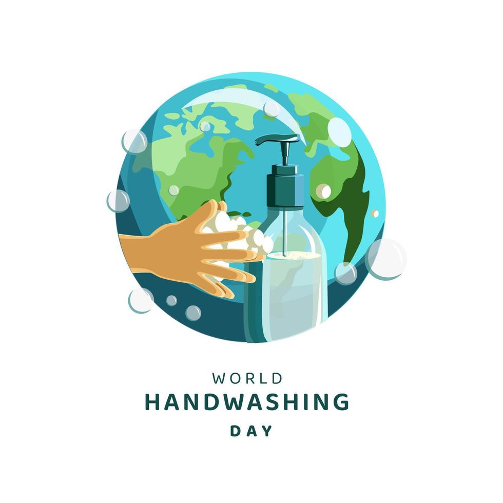 wereld handen wassen dag vectorillustratie vector