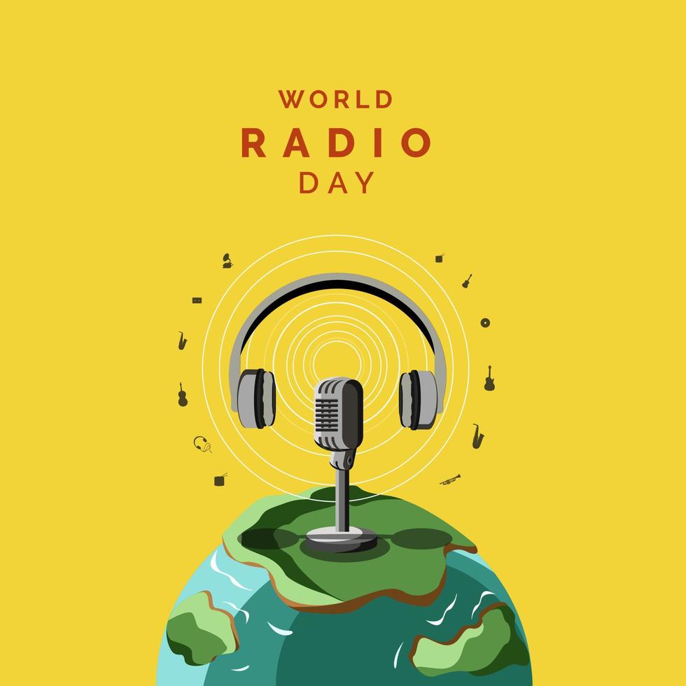 wereld radio dag vectorillustratie vector