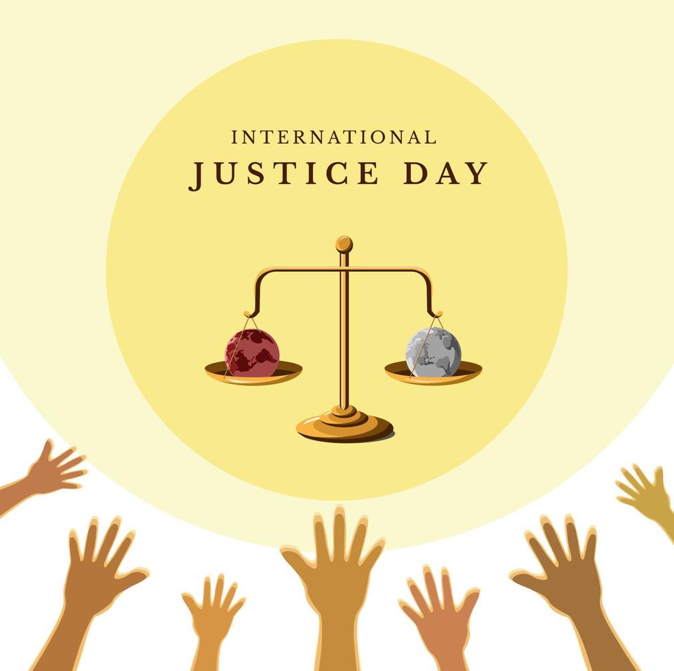 internationale gerechtigheid dag vector