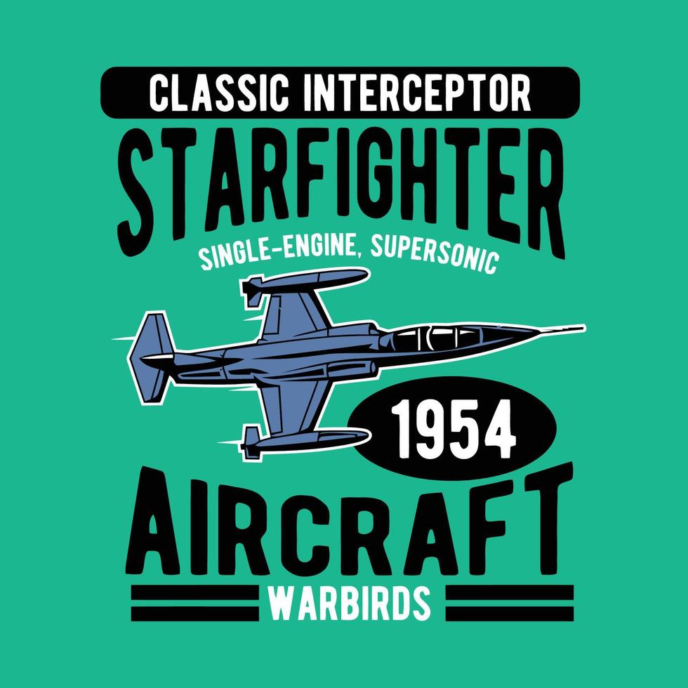 klassieke interceptor starfighter vector