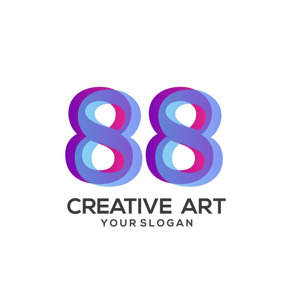 88 nummer logo verloop ontwerp kleurrijk vector