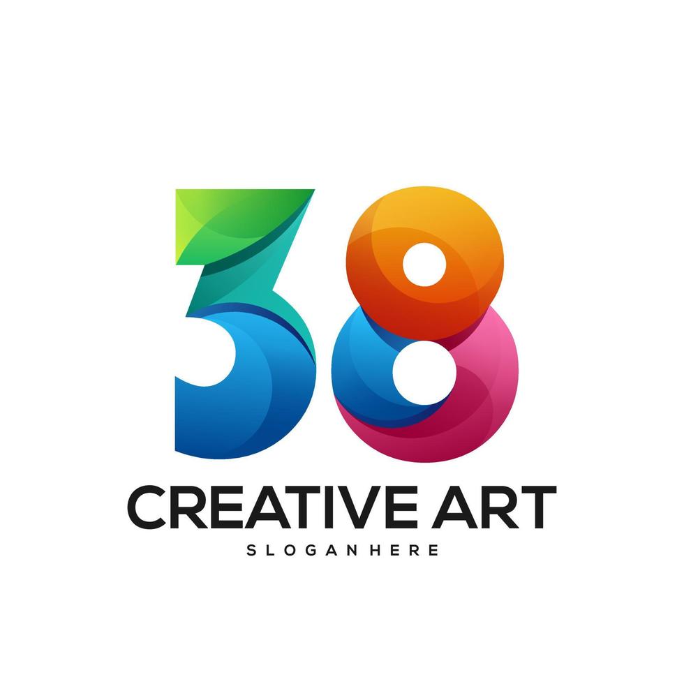 38 logo gradiënt kleurrijk ontwerp vector