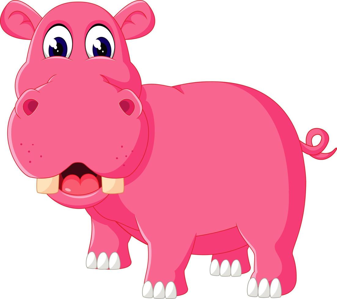schattige nijlpaard cartoon vector