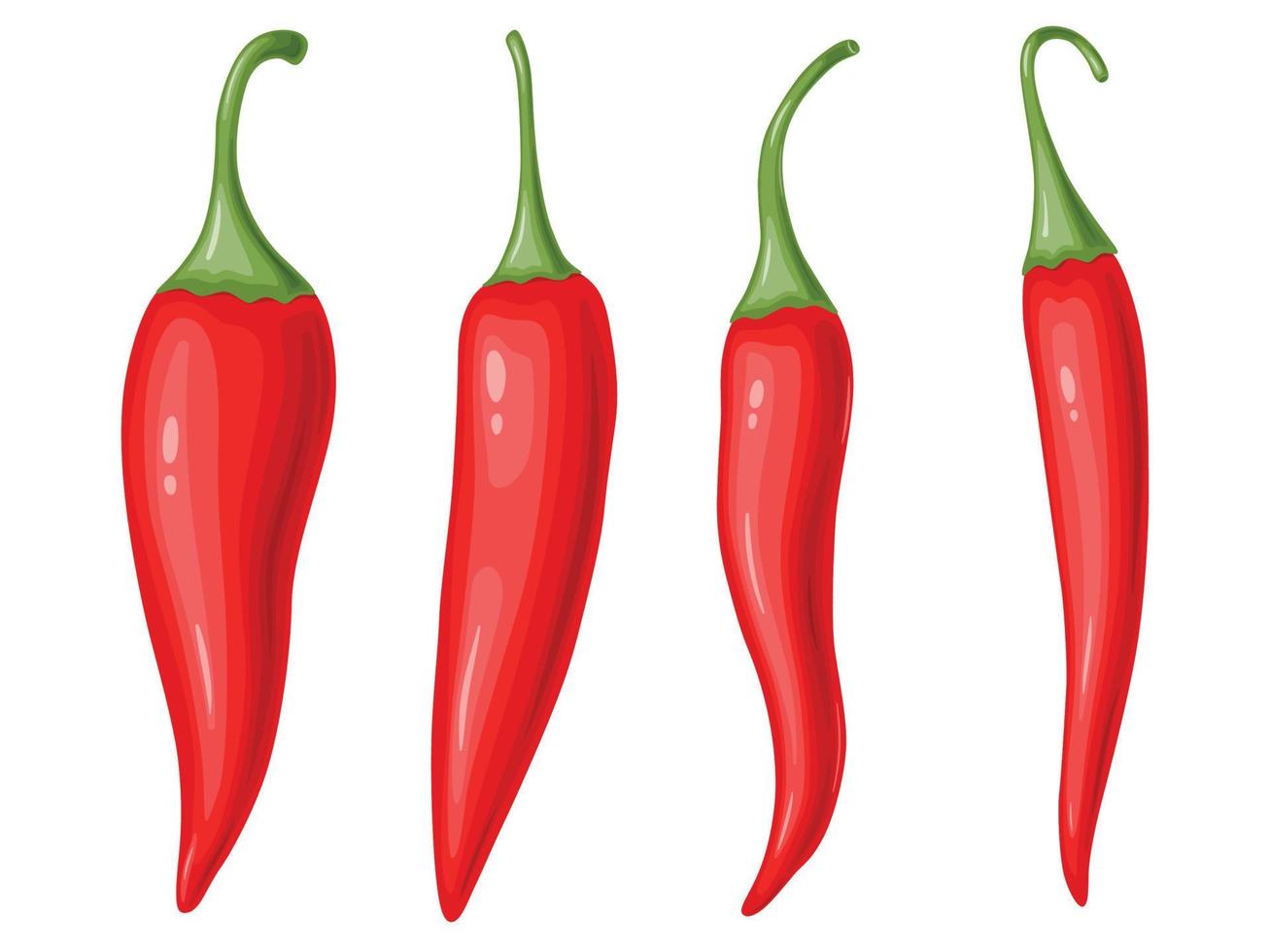 rode hete chili peper set. Mexicaans traditioneel eten. vector