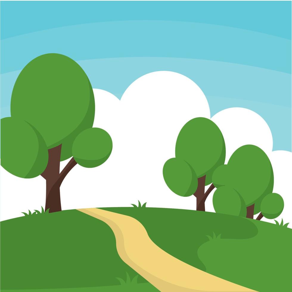 poster bomen bos landschap zomer vectorillustratie vector