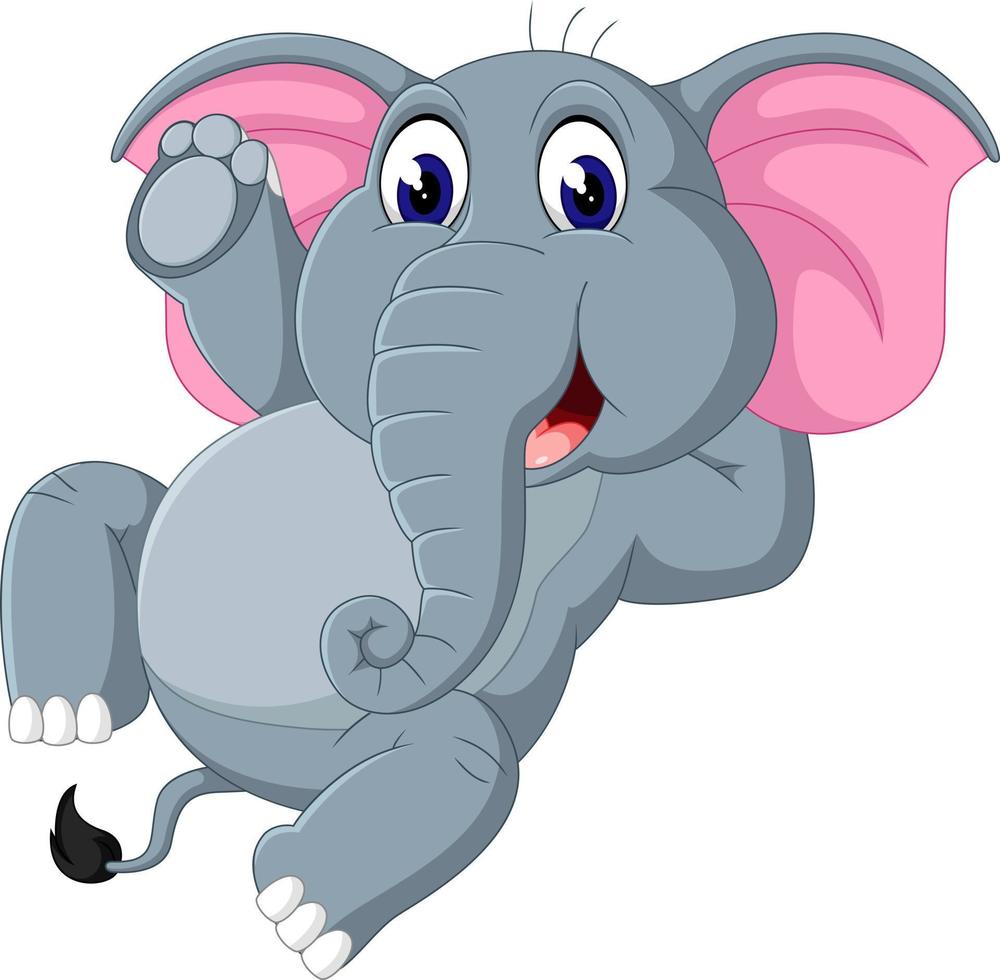 schattige olifant cartoon zitten vector