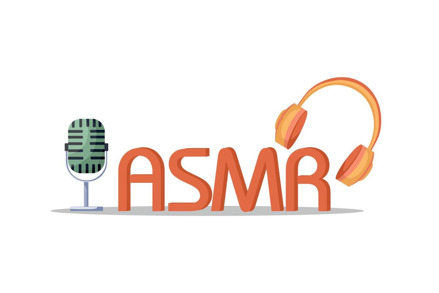 asmr-logo voor startscherm. autonome sensorische meridionale respons. koptelefoon en microfoon als symbool van geluidsplezier 7579306 - Download Free Vectors, Vector Ontwerpen Templates