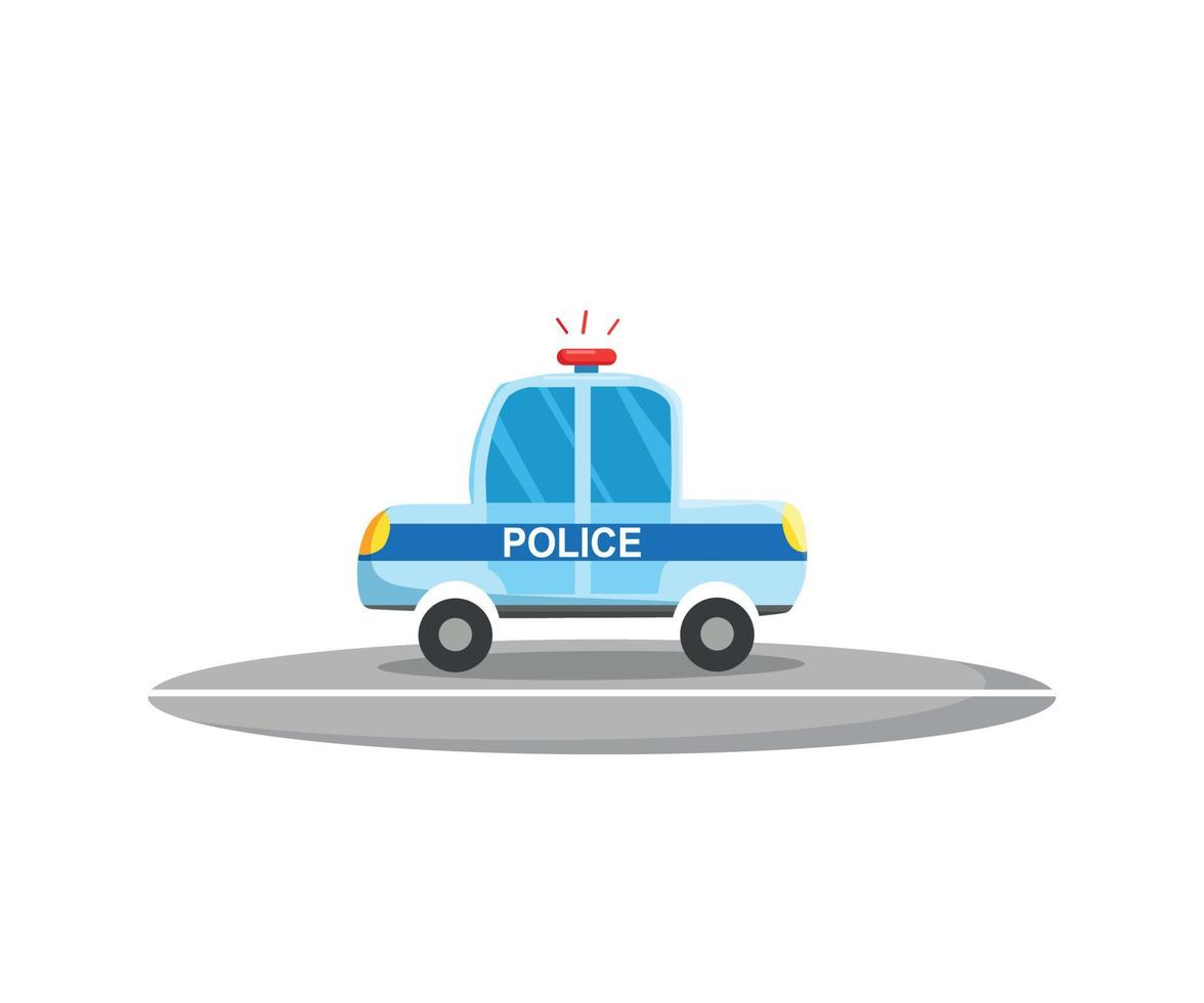 politiewagen, zijaanzicht. politie vervoer. vectorillustratie in cartoon-stijl. vector