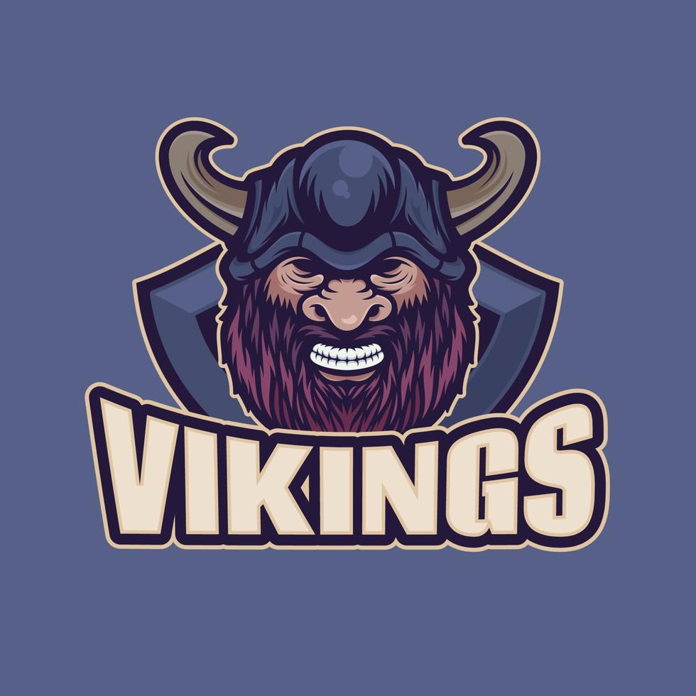 het hoofd van vikingen logo vector