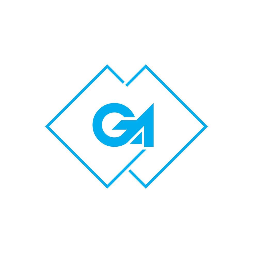 beginletter ga logo sjabloonontwerp vector