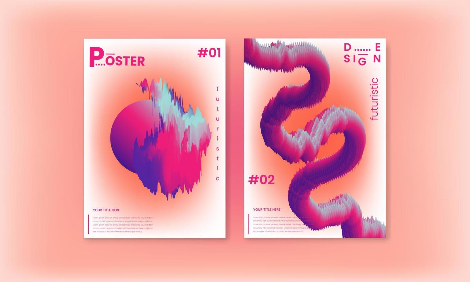 set van vector abstracte trendy, futuristische verloop illustraties, achtergronden voor de cover van tijdschriften over dromen, toekomst, design, fancy, poster. moderne vlieger.