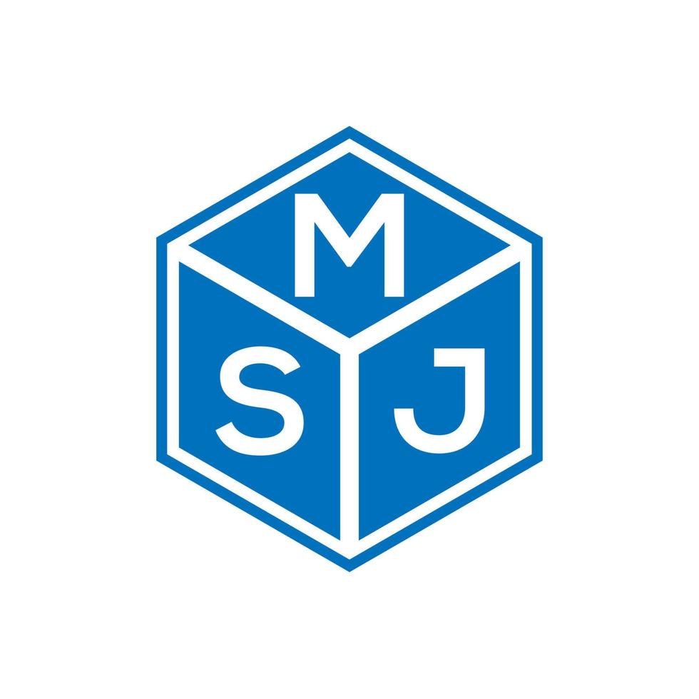 msj brief logo ontwerp op zwarte achtergrond. msj creatieve initialen brief logo concept. msj brief ontwerp. vector