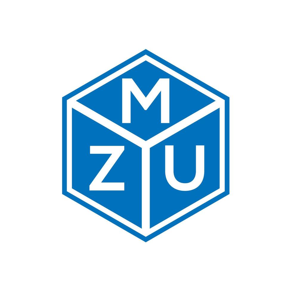 mzu brief logo ontwerp op zwarte achtergrond. mzu creatieve initialen brief logo concept. mzu brief ontwerp. vector