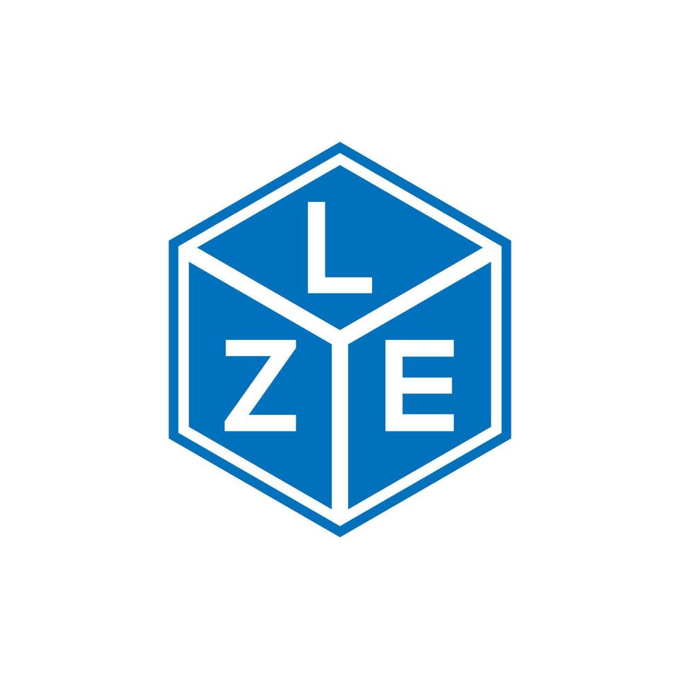 Lze brief logo ontwerp op zwarte achtergrond. lze creatieve initialen brief logo concept. lze brief ontwerp. vector