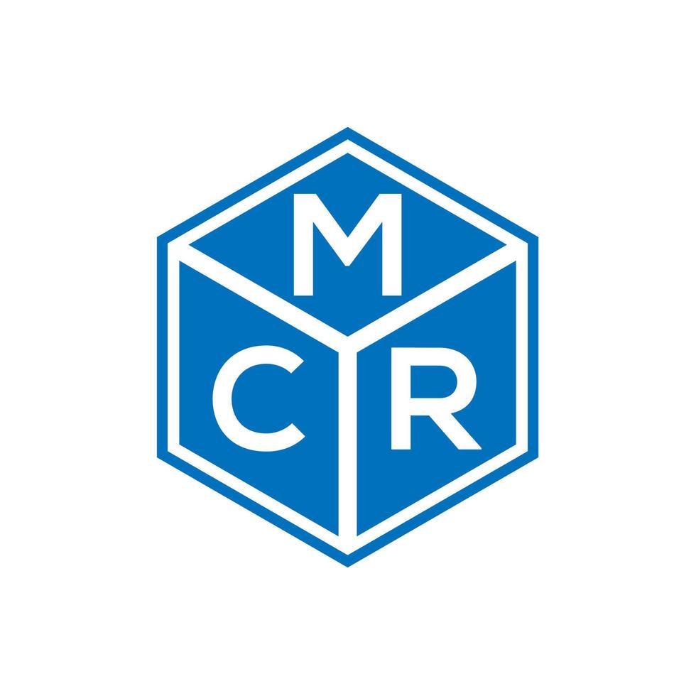 mcr brief logo ontwerp op zwarte achtergrond. mcr creatieve initialen brief logo concept. mcr brief ontwerp. vector