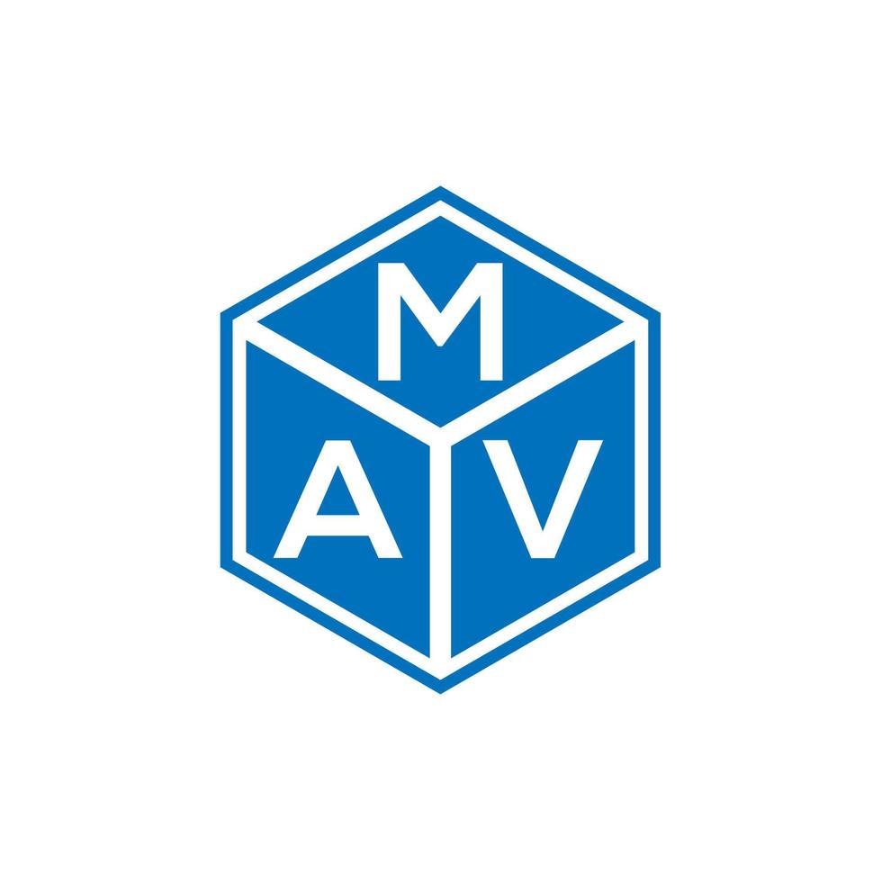 mav brief logo ontwerp op zwarte achtergrond. mav creatieve initialen brief logo concept. mav brief ontwerp. vector