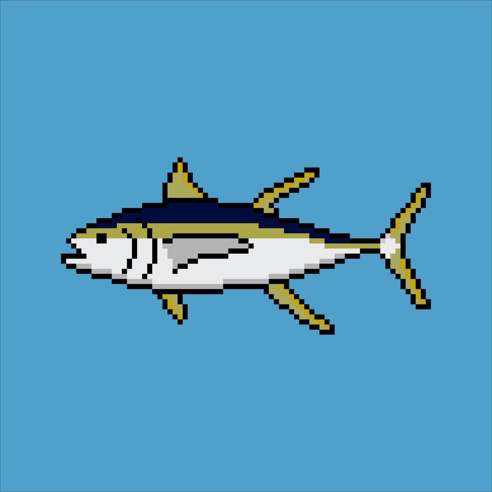 pixelkunst met tonijn. vectorillustratie. vector