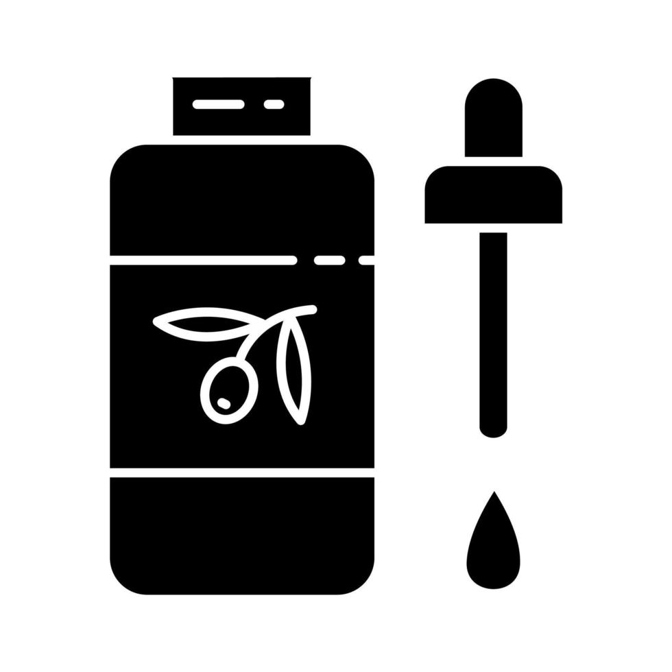 lichaamsolie glyph icoon. ontharen, harsen nazorg hydraterend product. gezonde huidverzorging. professionele schoonheidsbehandeling cosmetica. silhouet symbool. negatieve ruimte. vector geïsoleerde illustratie