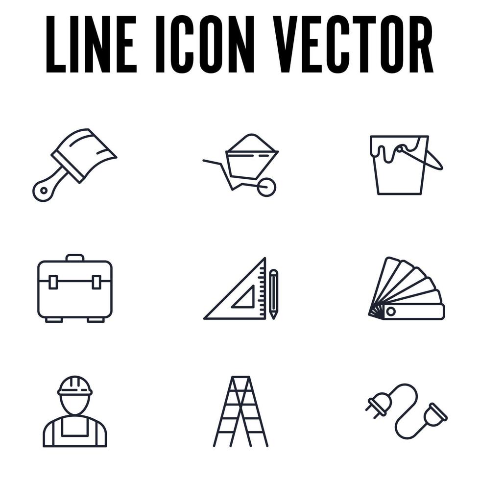 bouw set pictogram symbool sjabloon voor grafisch en web design collectie logo vector illustratie