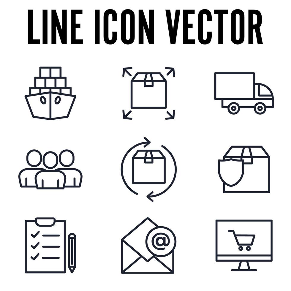 levering, verzending set pictogram symbool sjabloon voor grafisch en webdesign collectie logo vectorillustratie vector