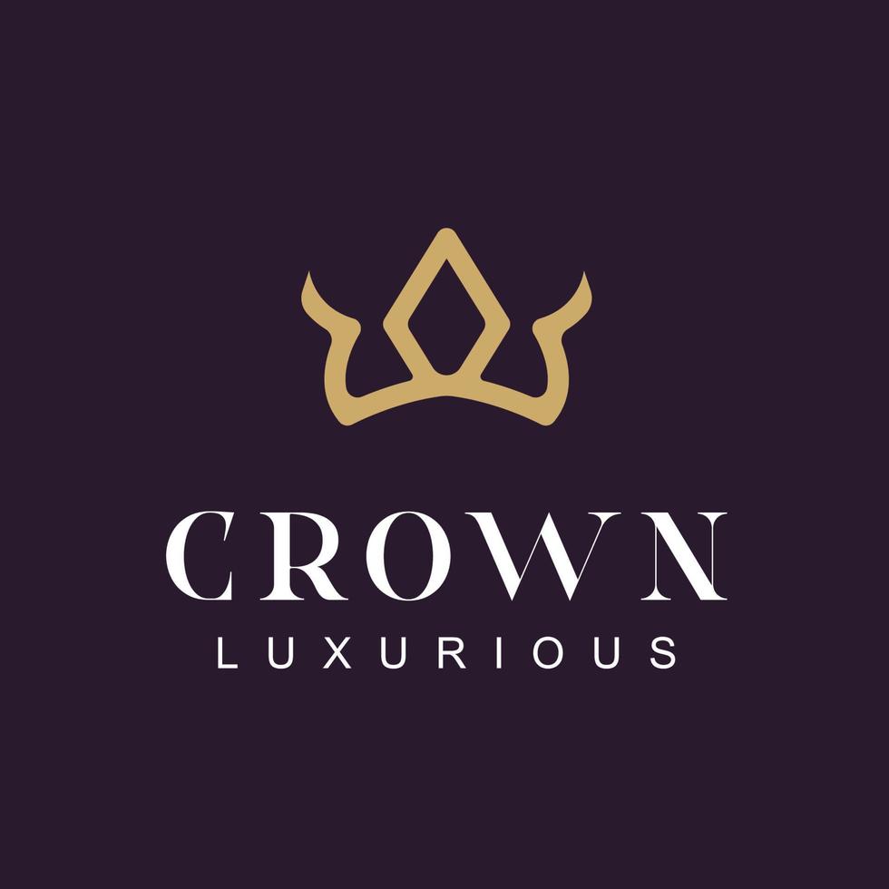 vintage creatief kroon abstract logo-ontwerp. kroon logo koninklijke koning koningin concept symbool vector sjabloon