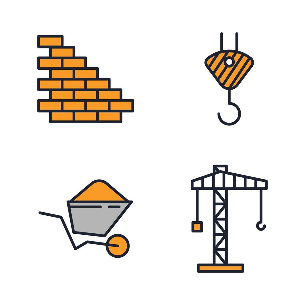 bouw set pictogram symbool sjabloon voor grafisch en web design collectie logo vector illustratie