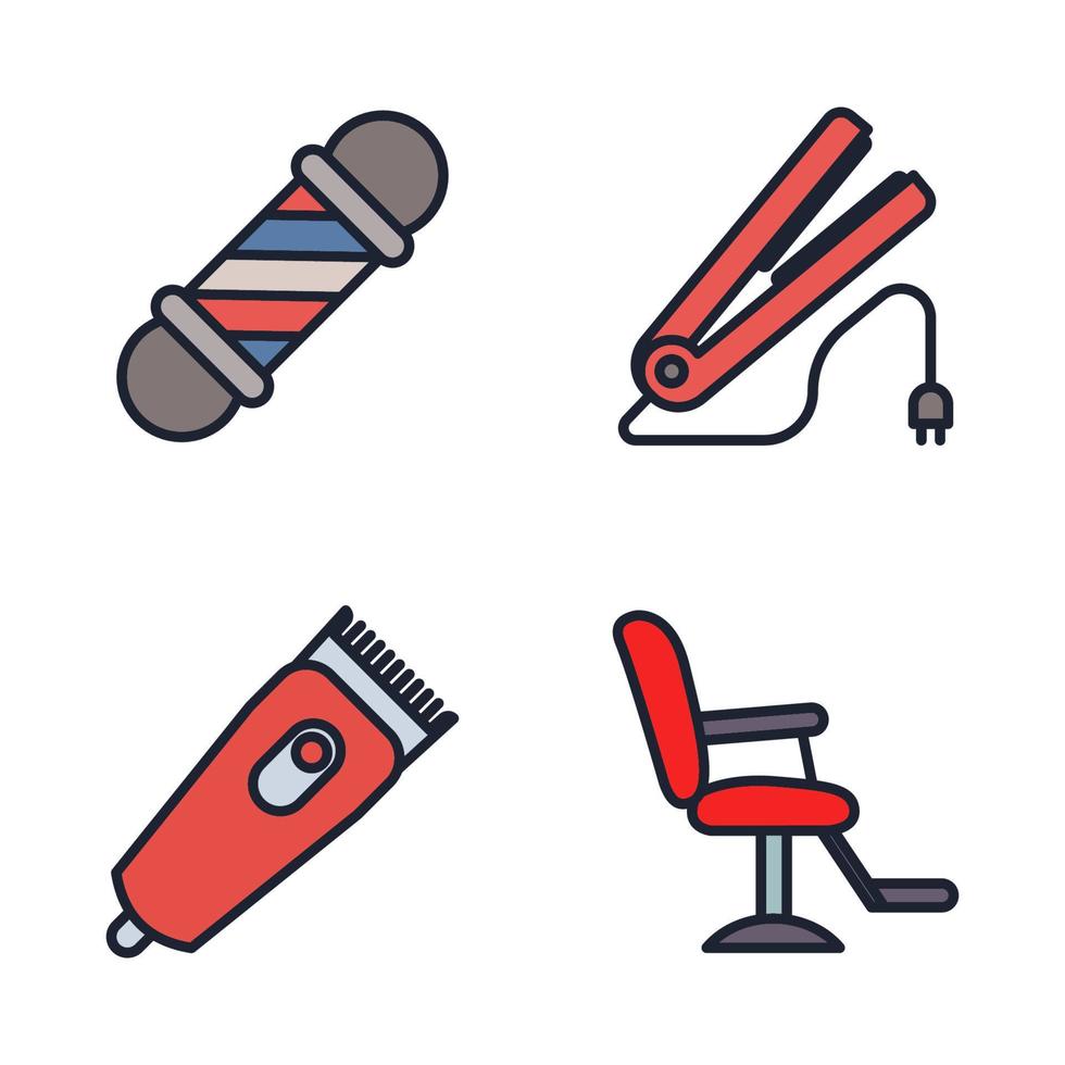 kapper winkel set pictogram symbool sjabloon voor grafisch en webdesign collectie logo vector illustratie