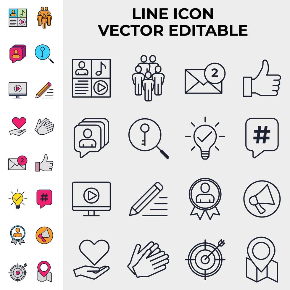 blogger, bloggen set pictogram symbool sjabloon voor grafische en webdesign collectie logo vectorillustratie vector