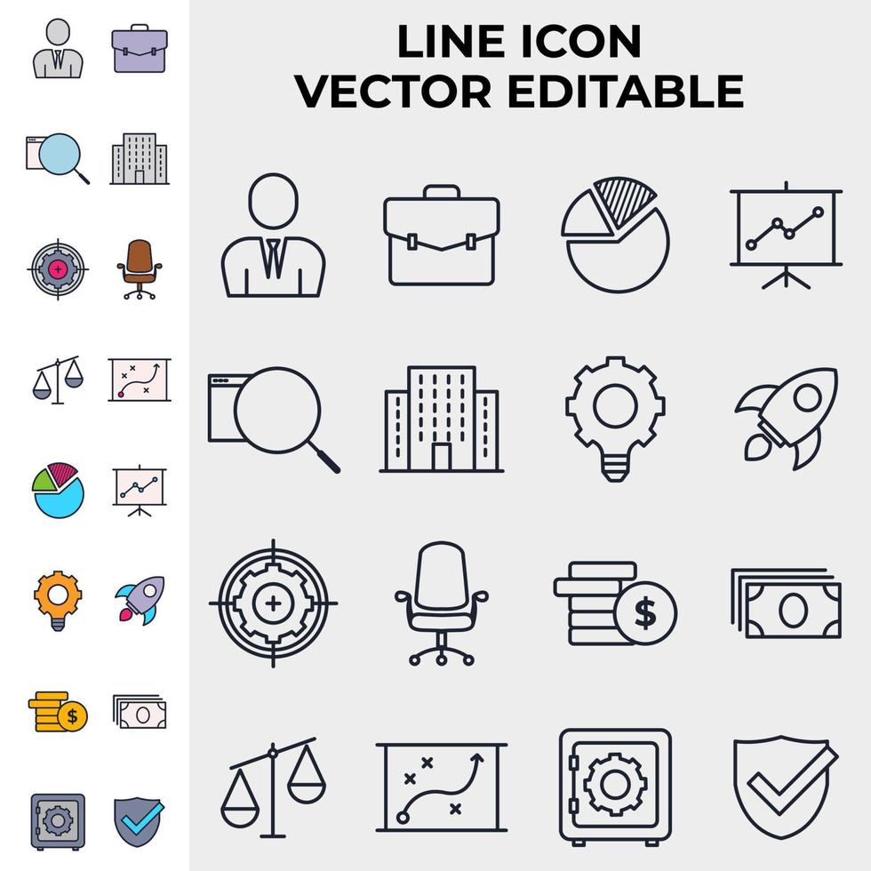 zakelijke en financiële set pictogram symbool sjabloon voor grafisch en webdesign collectie logo vectorillustratie vector