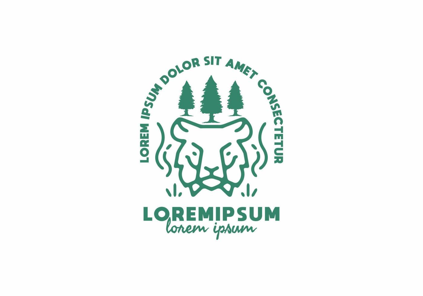 tijgerkop lijntekeningen met lorem ipsum tekst vector