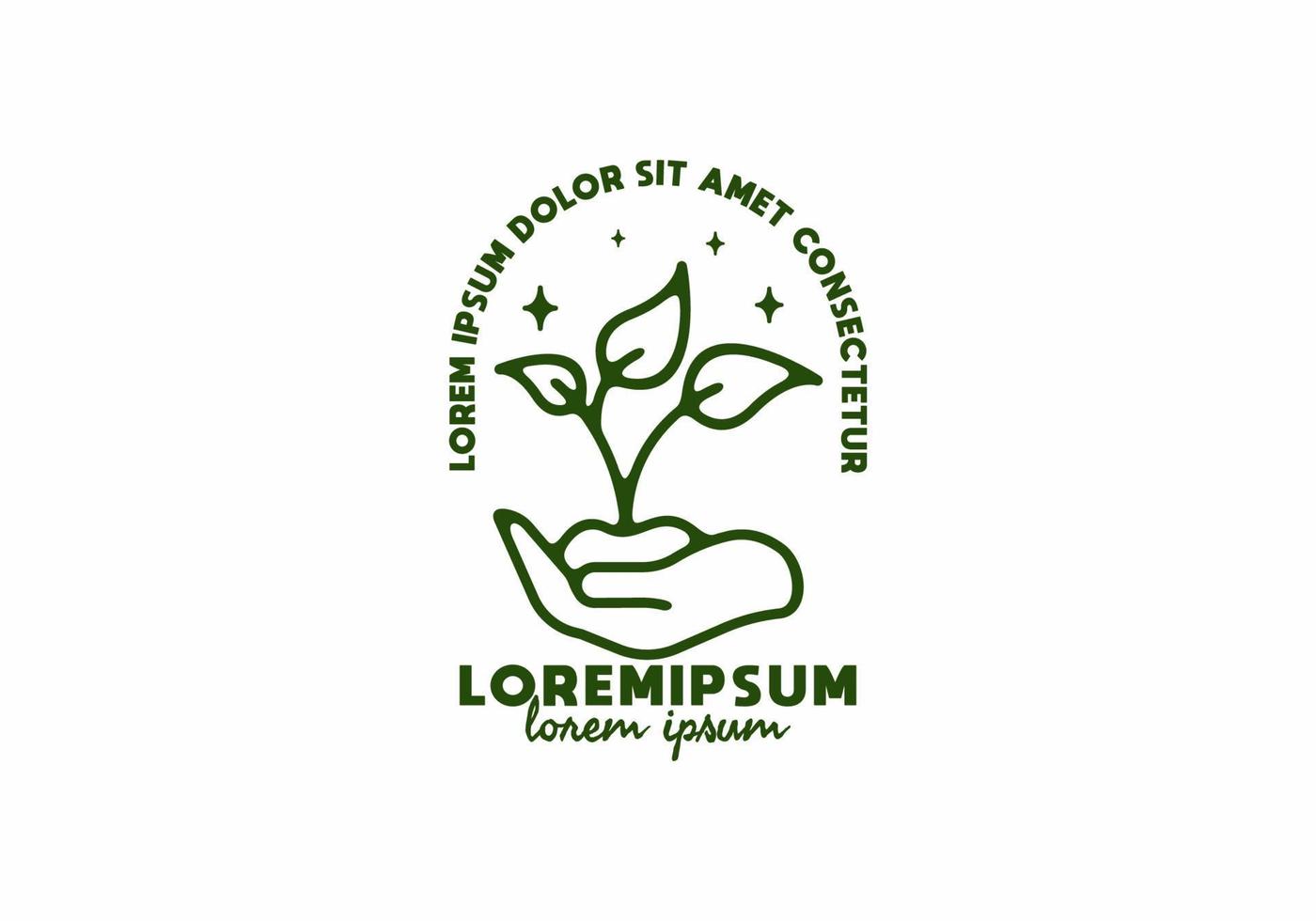 plant bij de hand lijntekeningen met lorem ipsum tekst vector