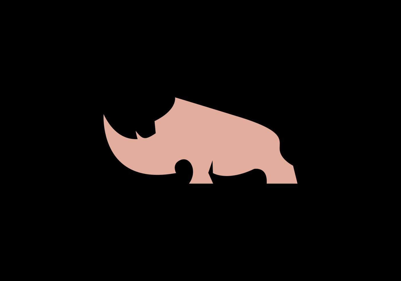 eenvoudige platte stijl van grote neushoorn vector